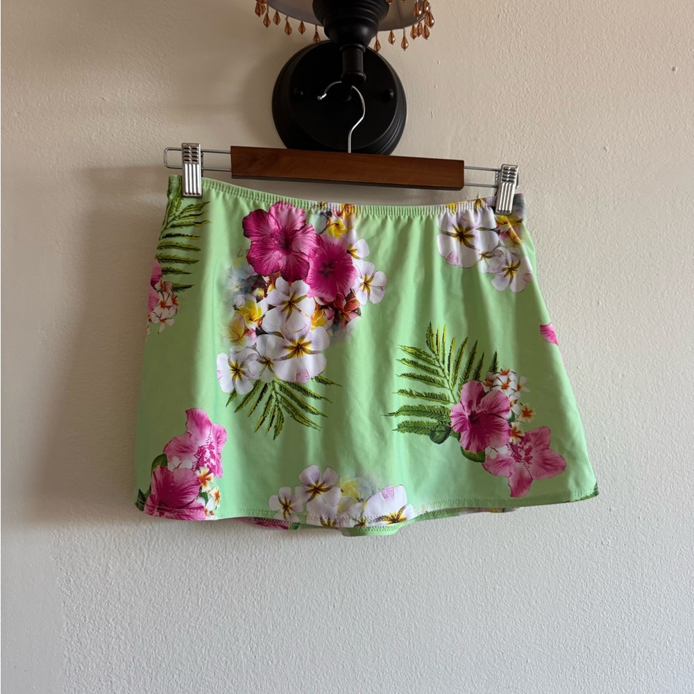 Athena Green Floral Skirt